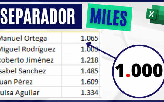 Cómo agregar SEPARADOR de MILES en Excel