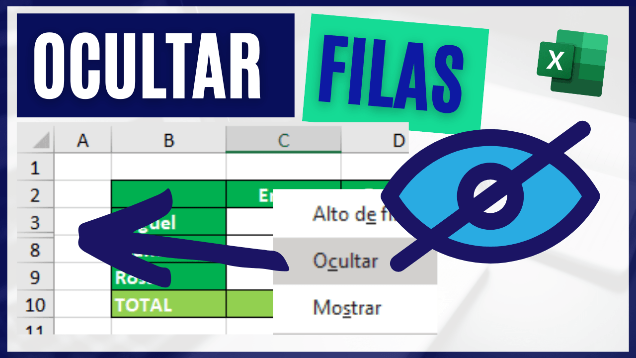 Cómo OCULTAR FILAS en Excel