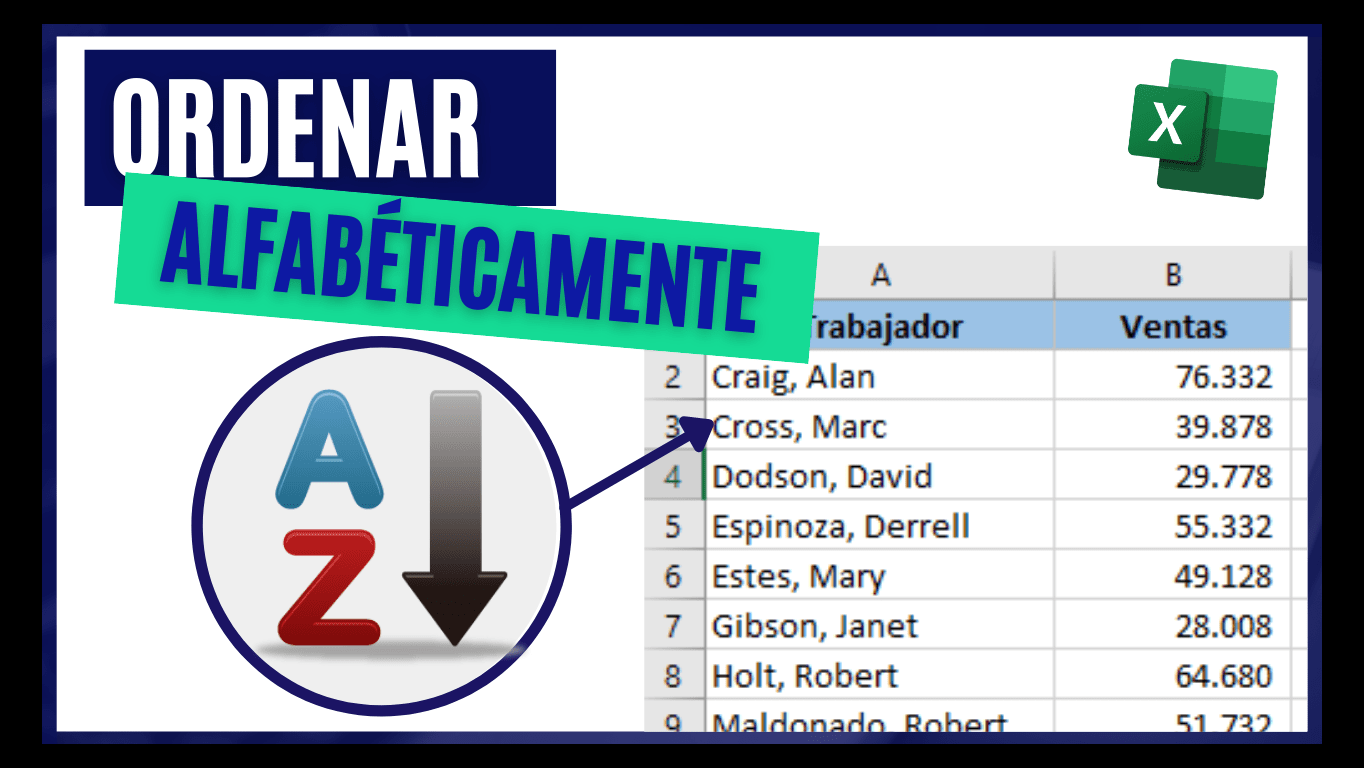 Cómo ORDENAR ALFABÉTICAMENTE datos en Excel