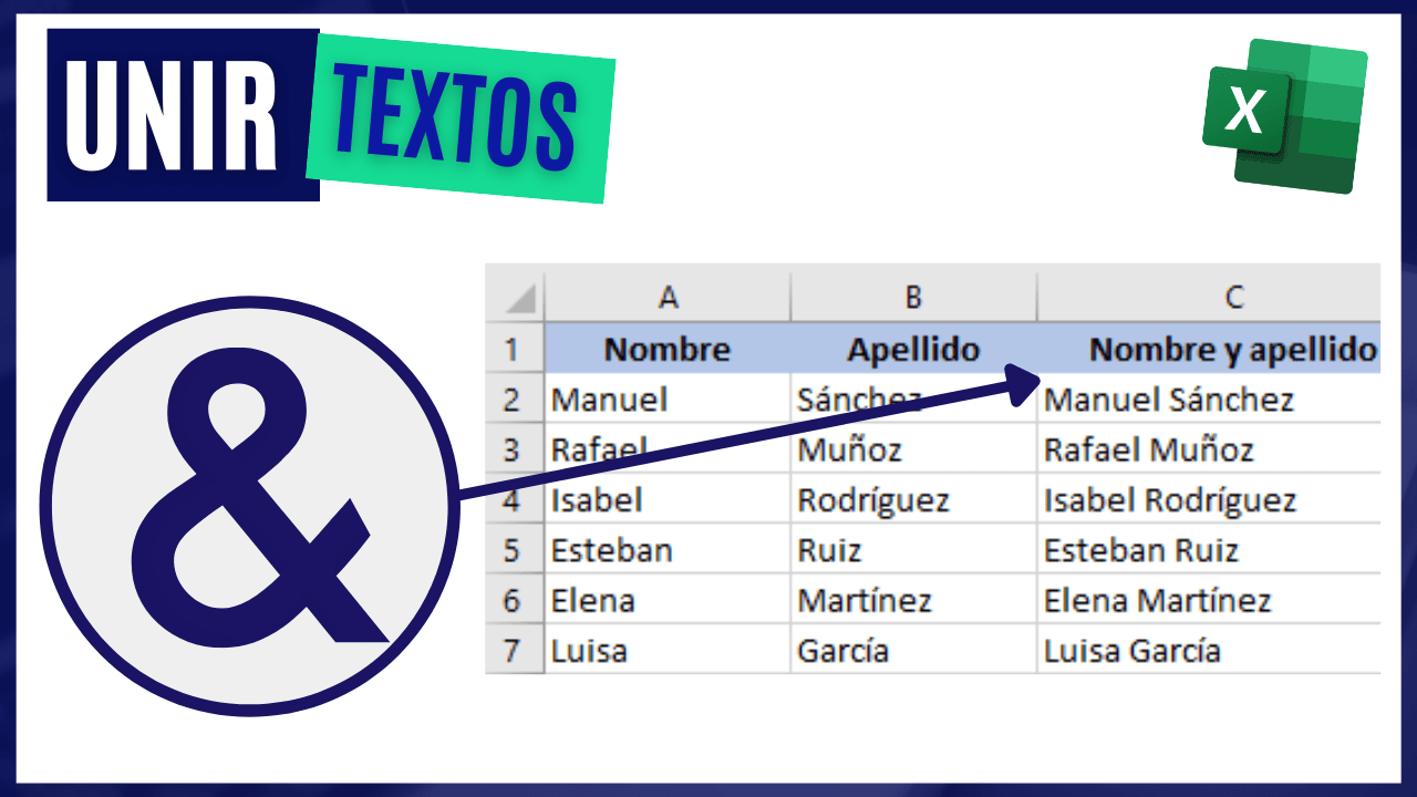 Cómo UNIR TEXTO en Excel Cómo UNIR TEXTO en Excel